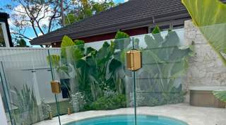 Brushed Brass hinge for glass pool fences