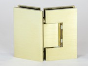 Heavy Duty 135 degree Glass to Glass Hinge - Brushed Gold